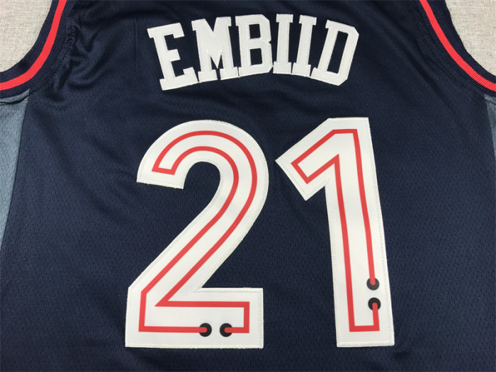 2024 76ers  21 Deep Blue City Edition NBA Jersey