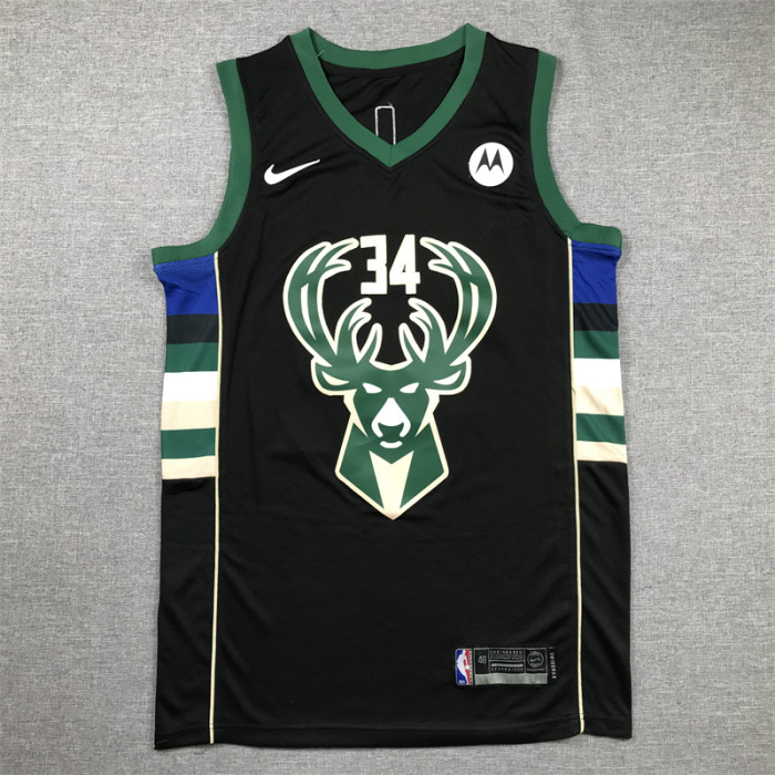 Bucks  34 black NBA Jersey 2023 2024