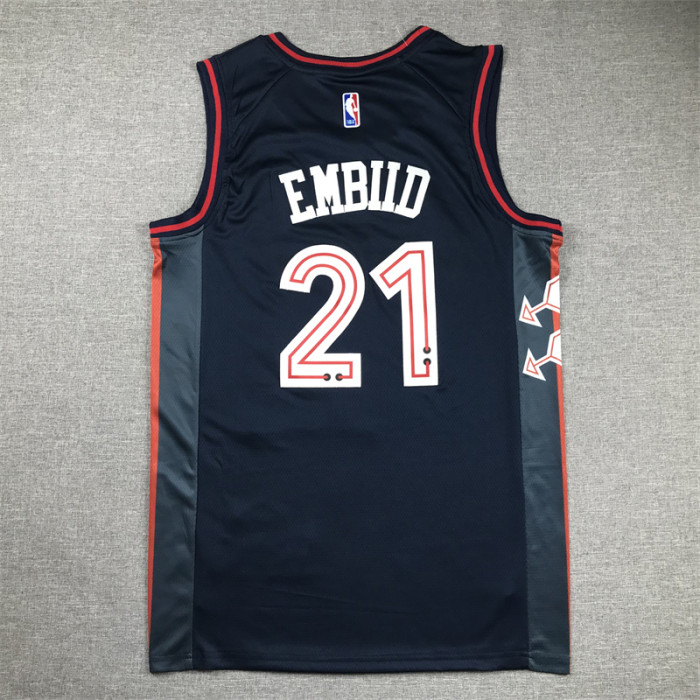 2024 76ers  21 Deep Blue City Edition NBA Jersey