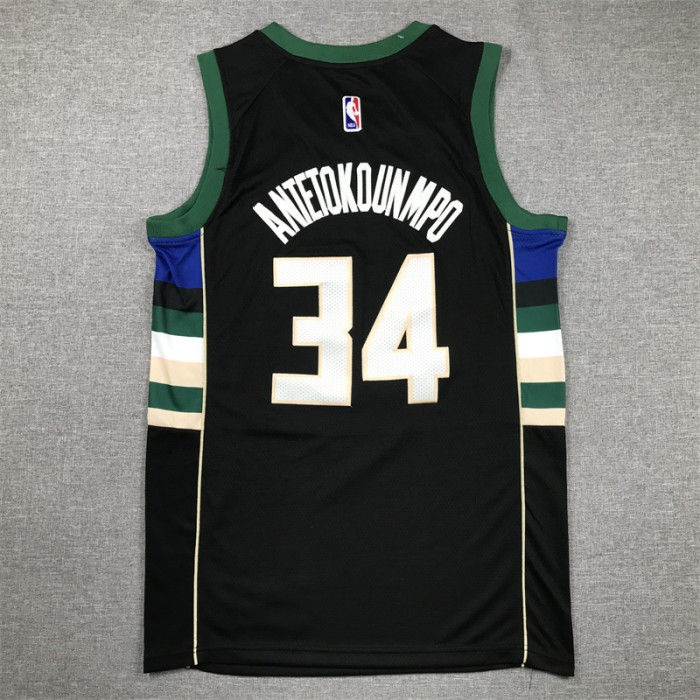 Bucks  34 black NBA Jersey 2023 2024