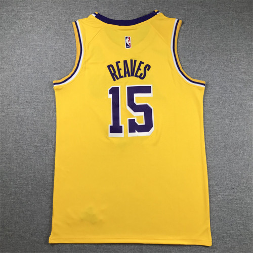 Lakers 15 Yellow Round Neck NBA Jersey 2023 2024