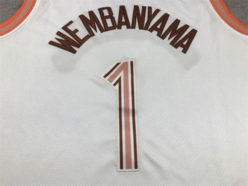 2024 Spurs 1 White City Edition  NBA Jersey