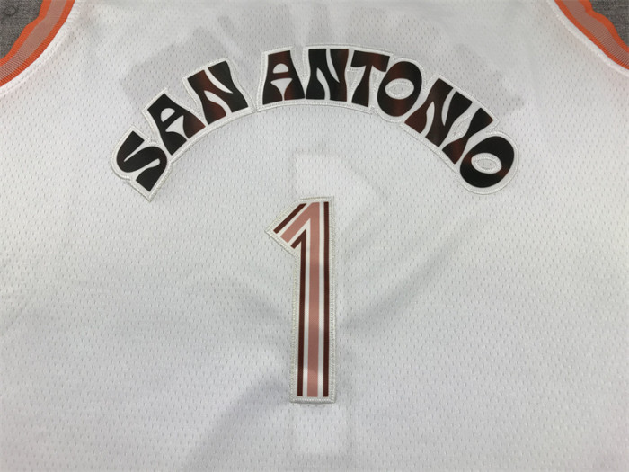 2024 Spurs 1 White City Edition  NBA Jersey