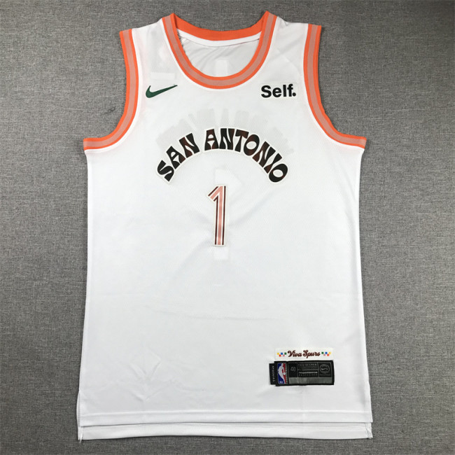 2024 Spurs 1 White City Edition  NBA Jersey