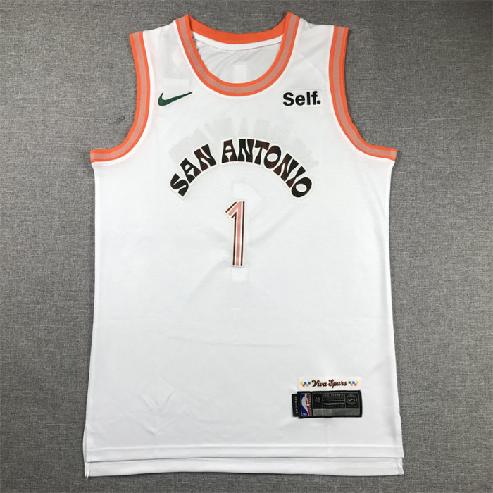 2024 Spurs 1 White City Edition  NBA Jersey