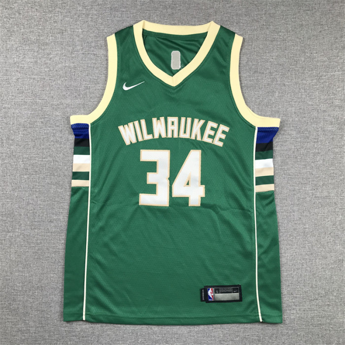 2023  Kids  Bucks  34 Black City Edition NBA Jersey