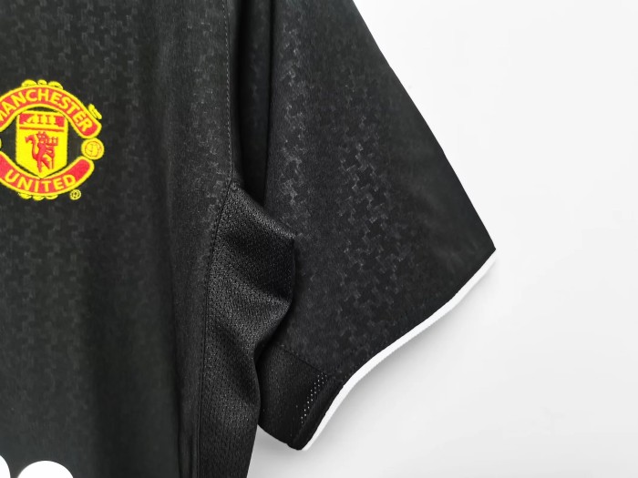 Retro 03-04  Manchester United  away black soccer jersey size S-XXL