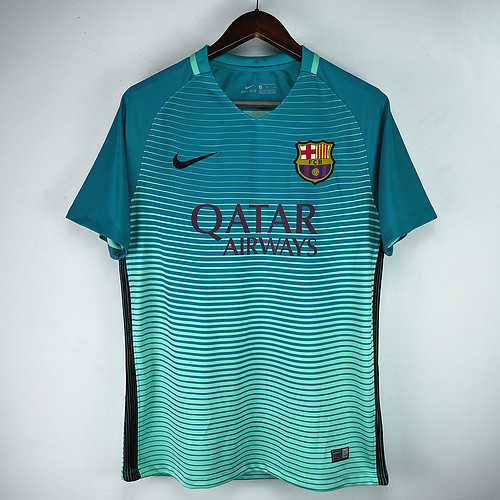 16-17 Barcelona  third green retro jerseyretro jersye