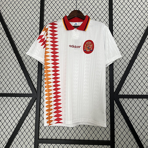 Retro 1994 Spain away white soccer jersey size S-2XL