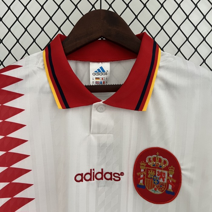 Retro 1994 Spain away white soccer jersey size S-2XL