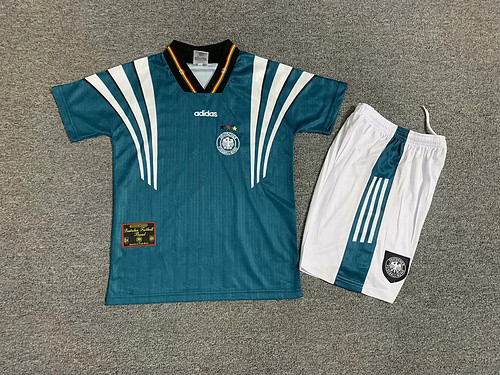 kids kit Retro 96 Germany away soccer jersey 16-28