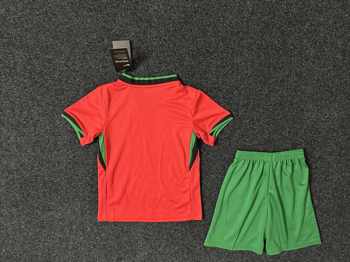 Kids Portugal Home Soccer Uniform 2024 2025