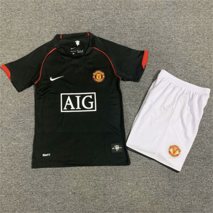 2007-08 MANCHESTER UNITED away black retro Kids kit