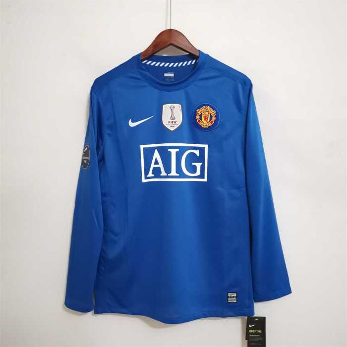 2008-2009 MAN UTD #7 RONALDO blue away long sleeve