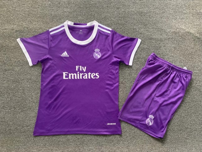 kids kit Retro 16-17 RM away soccer jersey 16-28