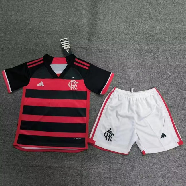 2024 2025 Kids Flamengo Home Soccer Uniform  size 16-28