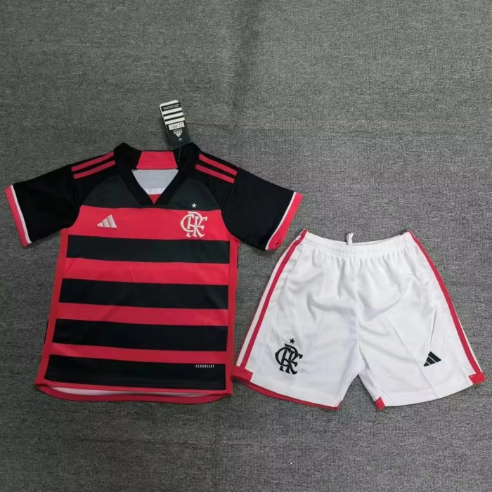 2024 2025 Kids Flamengo Home Soccer Uniform  size 16-28