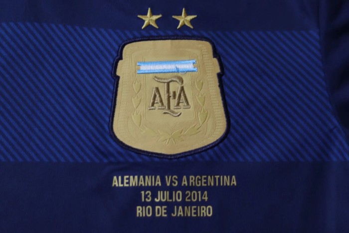 Retro 2014 Argentina final version away soccer jersey size S-2XL