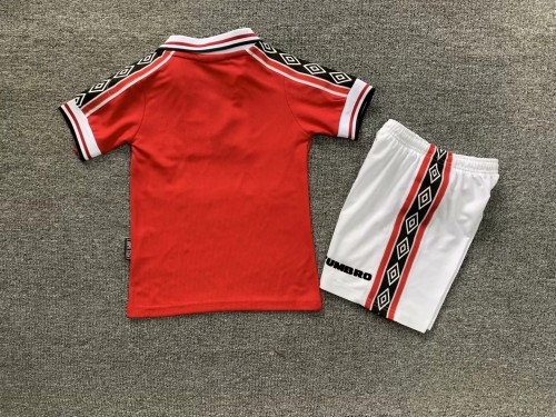 kids kit Retro 98-99 Manchester United  home soccer jersey size 16-28