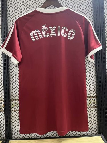 Retro 1985 Mexico red soccer jersey size S-2XL