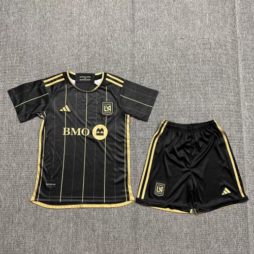 Kids Los Angeles FC Home Soccer Uniform 2024 2025