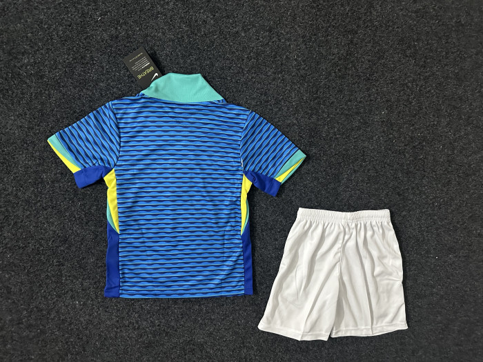 Kids Brazil Away Soccer Uniform 2024 2025