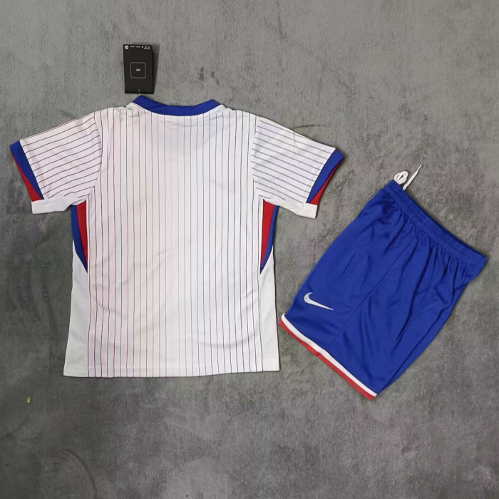 Kids France Away Soccer Uniform 2024 2025