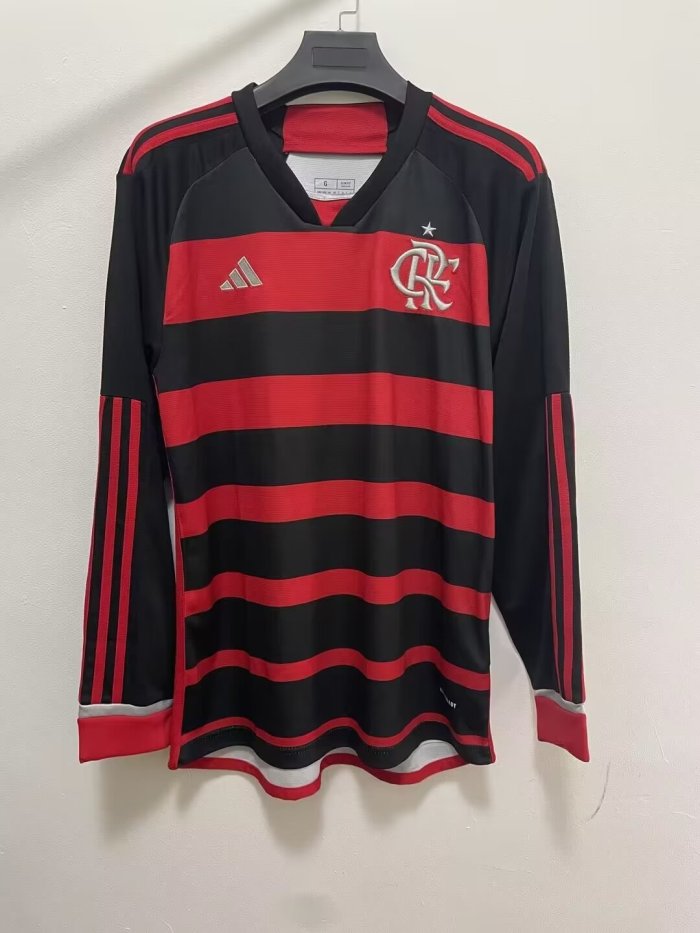 Flamengo Home Soccer Jersey Long Sleeve 2024 2025