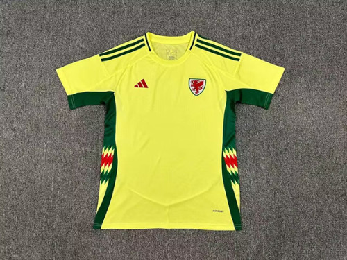 2024 Wales away yellow soccer jersey