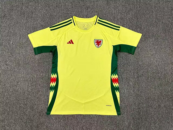 2024 Wales away yellow soccer jersey