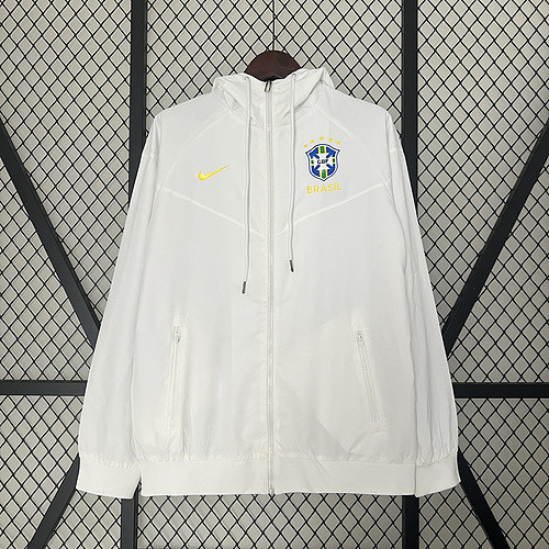 24-25 Brazil white Windbreaker Jacket size S-2XL