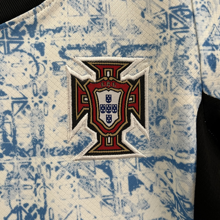 Kids Portugal Away Soccer Uniform 2024 2025