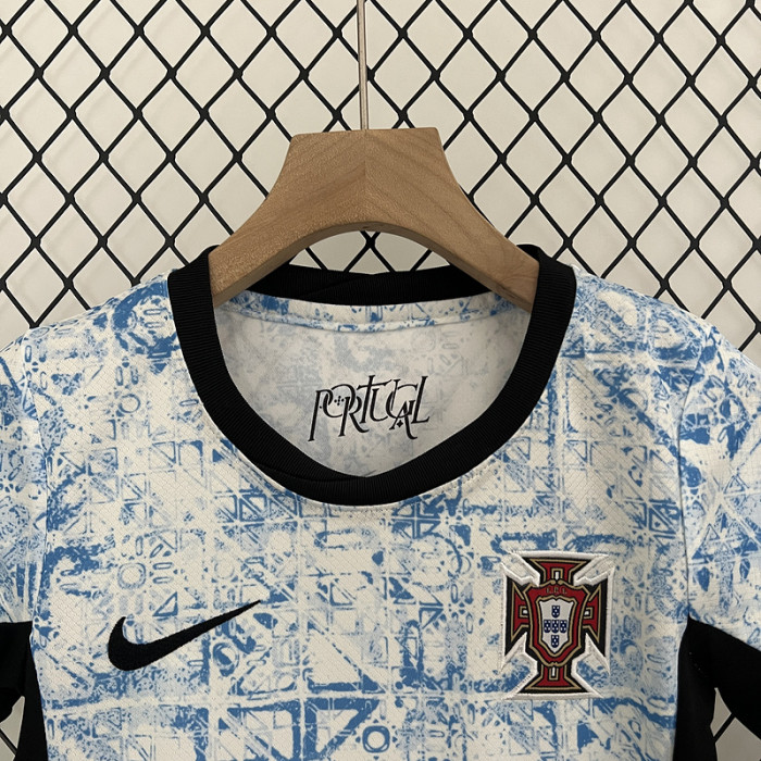 Kids Portugal Away Soccer Uniform 2024 2025
