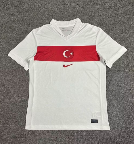 2024 Turkey away white soccer jersey
