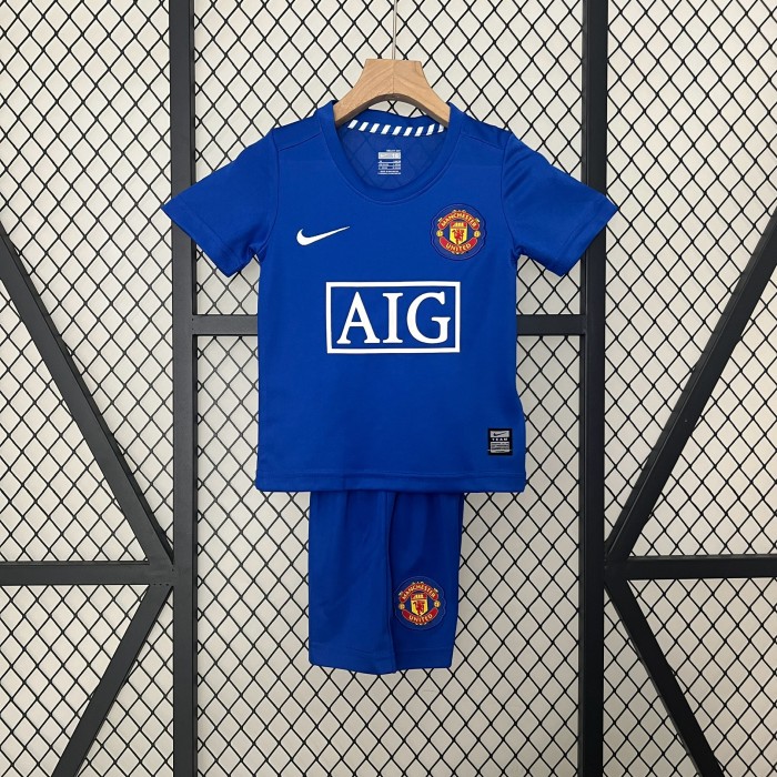 Retro 08-09  Manchester United  kids kit soccer jersey