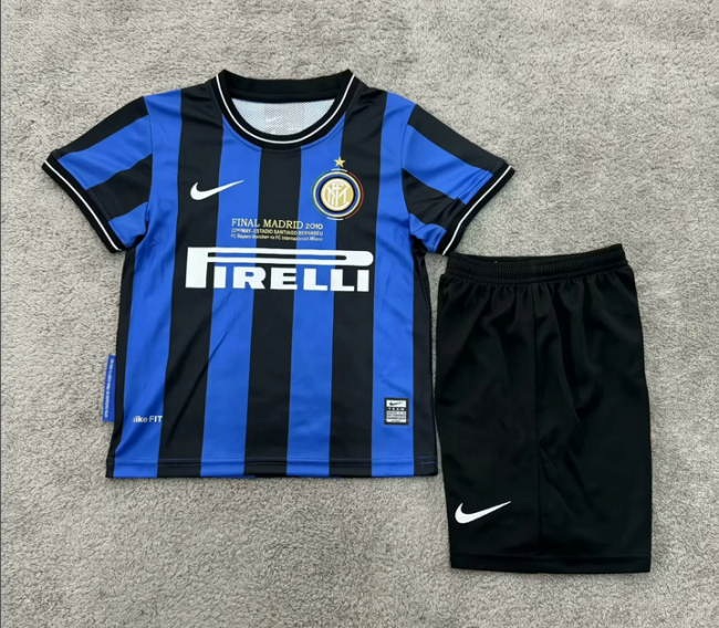 kids kit Retro 09-10 inter home soccer jersey 16-28