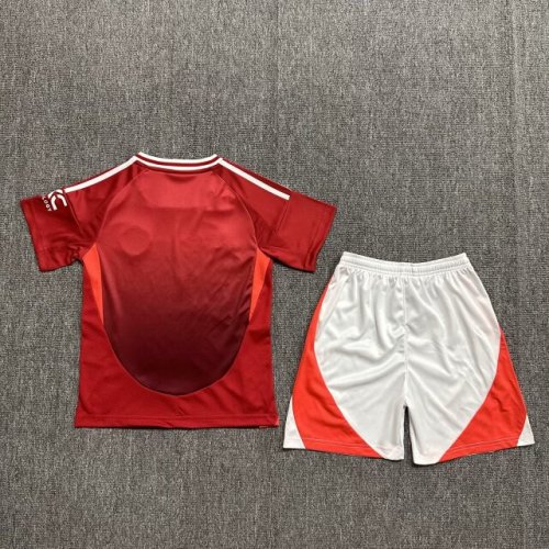 Kids Man United Home Soccer Uniform 2024 2025