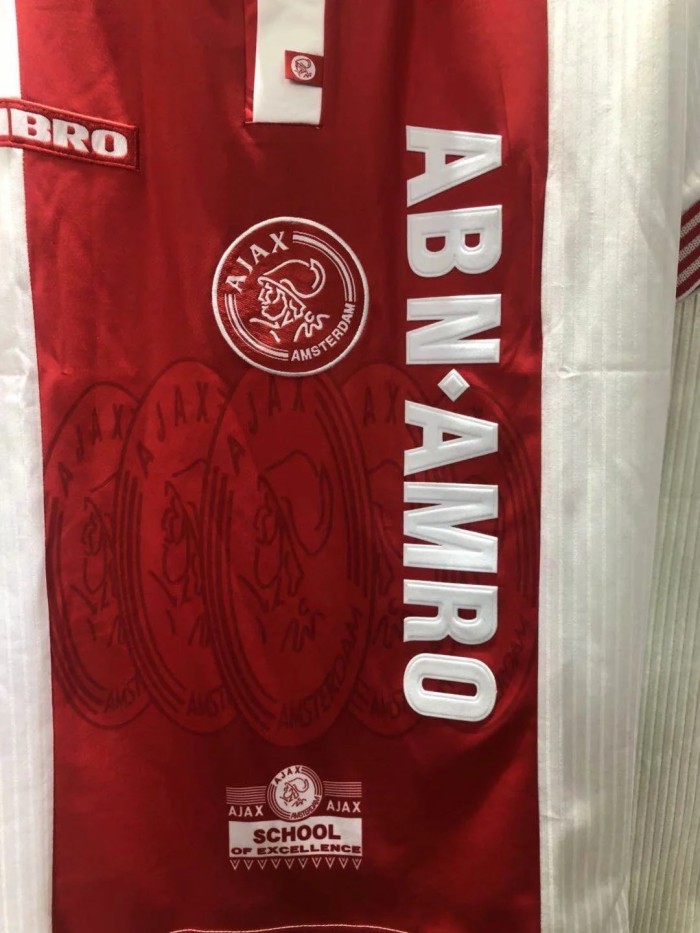 Retro 97-98 Ajax home soccer jersey size S-2XL