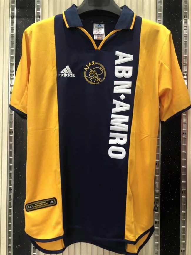Retro 2001 Ajax away yellow soccer jersey S-XXL