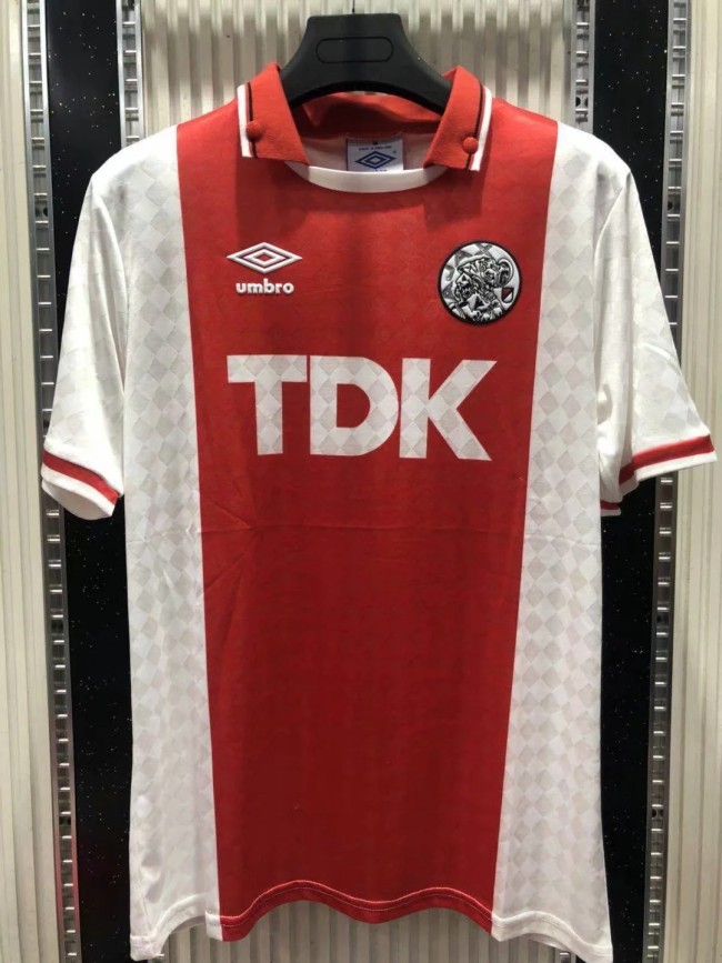 Retro 90-92 Ajax home soccer jersey size S-2XL