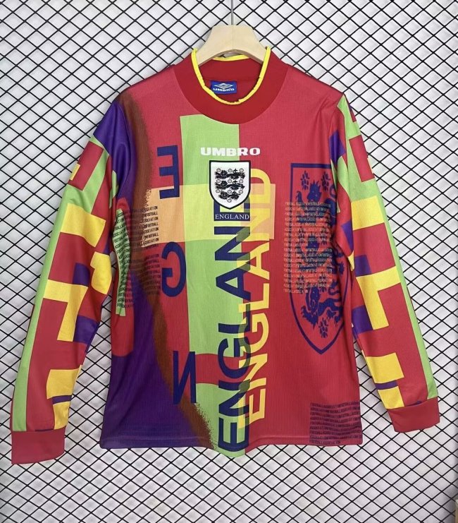 Retro England Goalkeeper Soccer Long Sleeve Jersey 1996