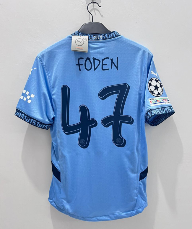 Player version Man City Home Soccer Jersey 2024 2025 UCL
