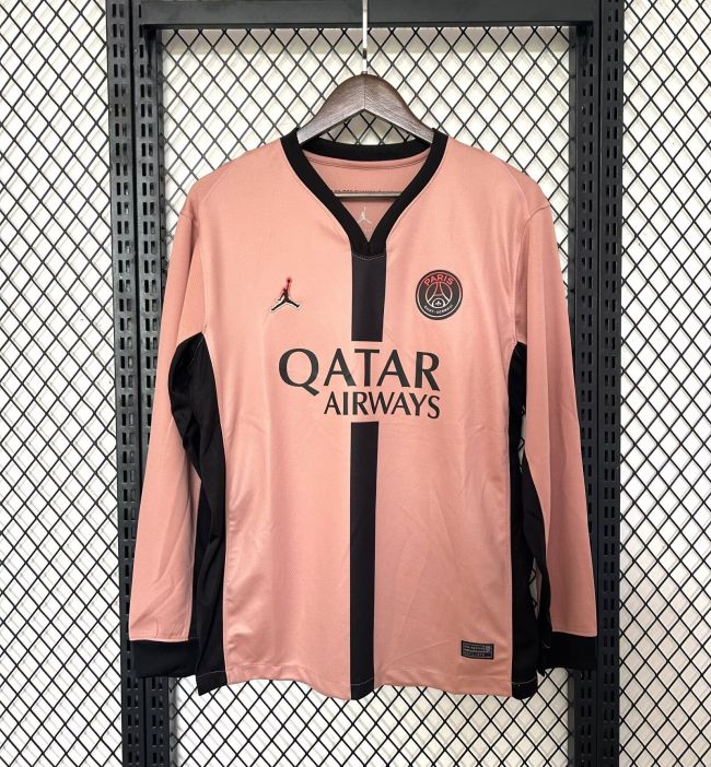 maillot extérieur manches longues paris 24-25 rose troisième taille S-4XL