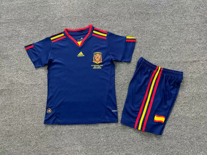kids kit Retro 2010 Spain away soccer jersey size 16-28