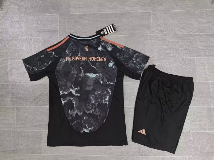 Kids Bayern Away Soccer Uniform 2024 2025