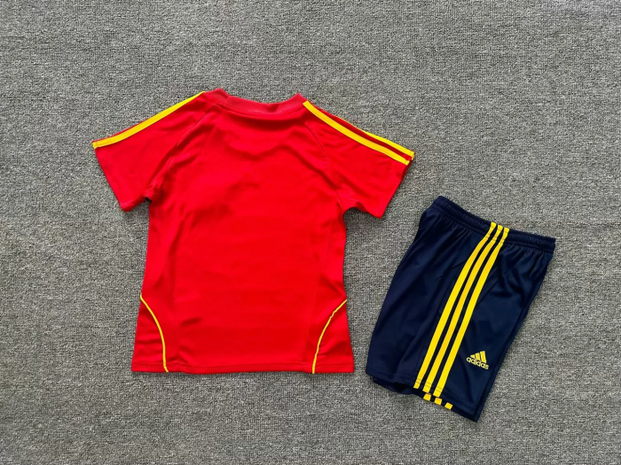 kids kit Retro 2008 Spain home soccer jersey size 16-28