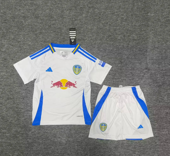Kids Leeds United Home Soccer Uniform 2024 2025