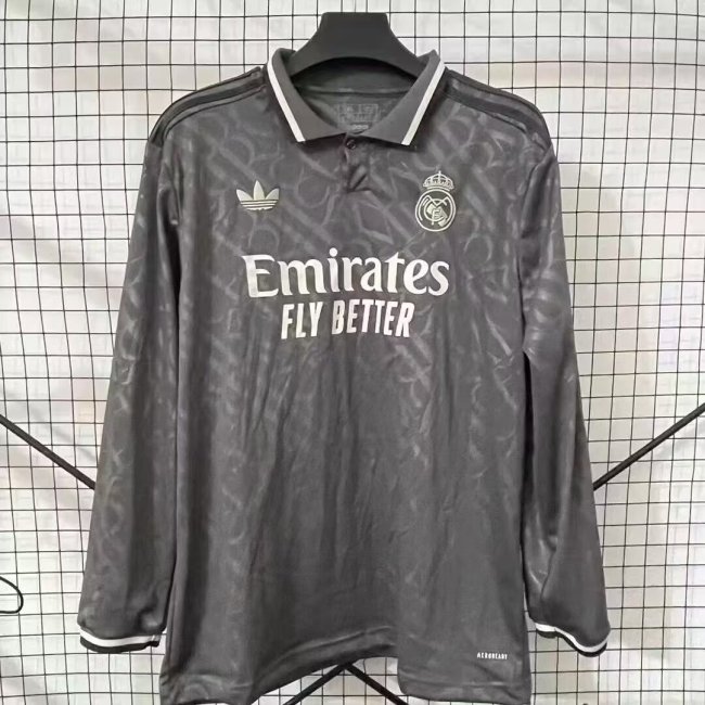 REAL MADRID Third Away Long Sleeve Soccer Jersey 2024 2025