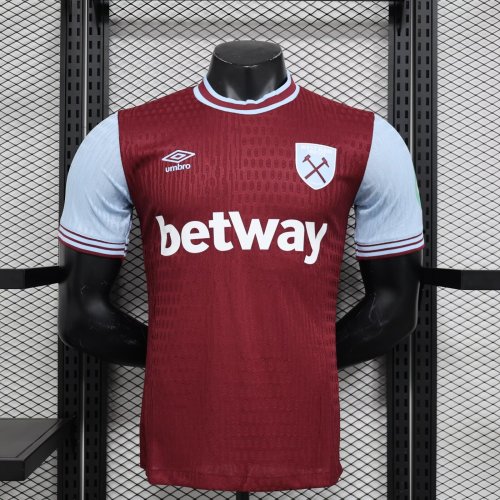 Player version West Ham United Home Soccer Jersey 2024 2025