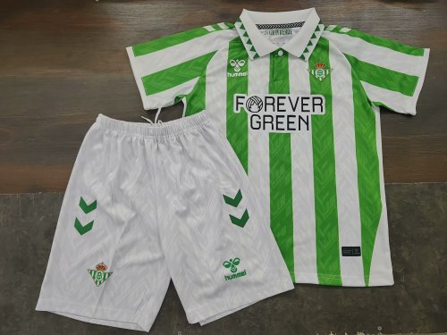 Kids Real Betis Home Soccer Uniform 2024 2025